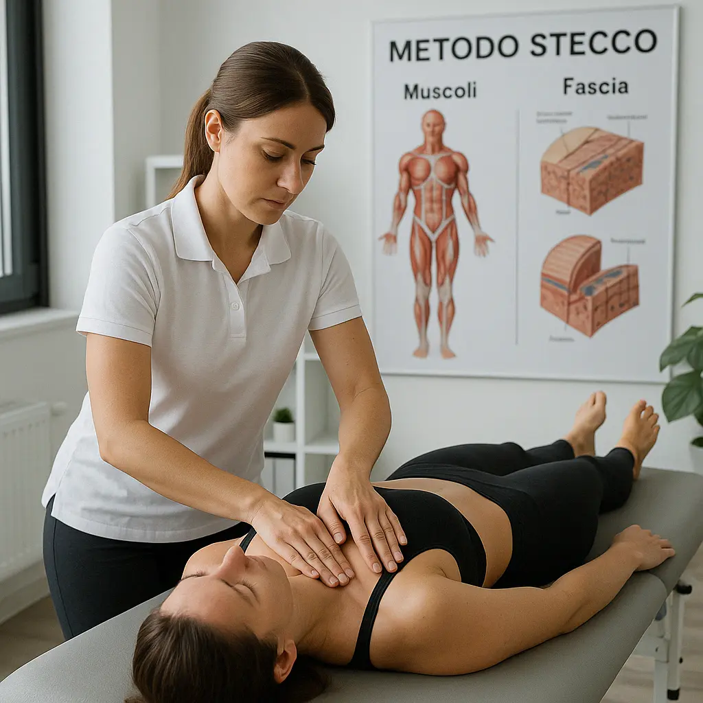 Fisioterapista esegue manipolazione fasciale su paziente presso TB Medical Center